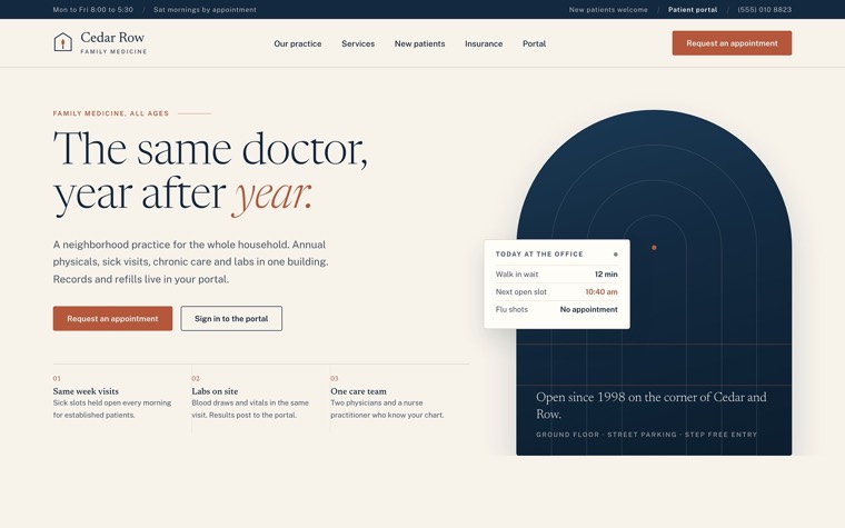 Primary care design, Cedar Row Family Medicine