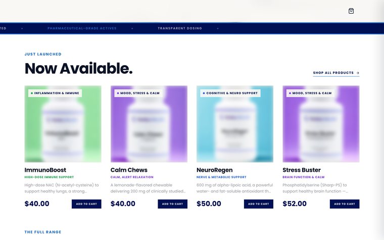 Storefront we built, product grid and checkout